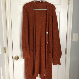 Mid calf length cardigan